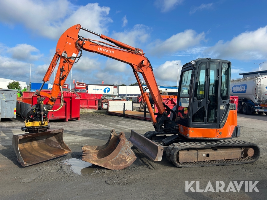 Grävmaskin Hitachi ZX50U-2 CLR med rotator med grip & 3 skopor
