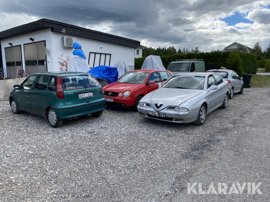 Reservdelsbilar 4st Alfa Romeo, Volkswagen, Fiat, Peugeot.