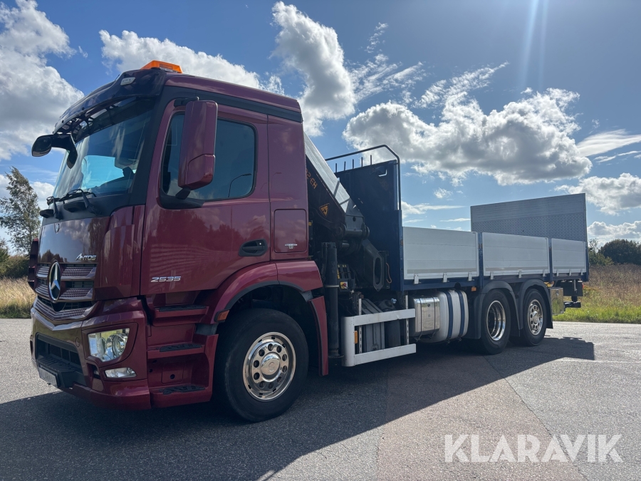 Kranbil Mercedes-Benz Antos 2535 Brädgårdsbil