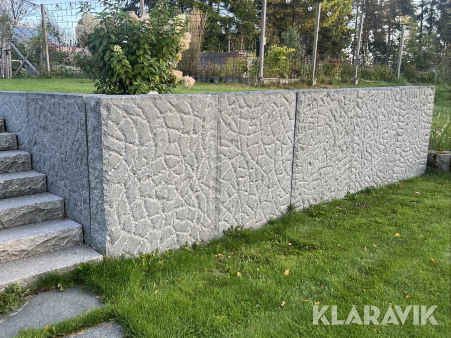Blockstensmur i granit, 4 st