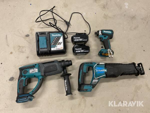 Elverktyg Makita DHR202 / DJR187 /DTD153 med laddare och batterier