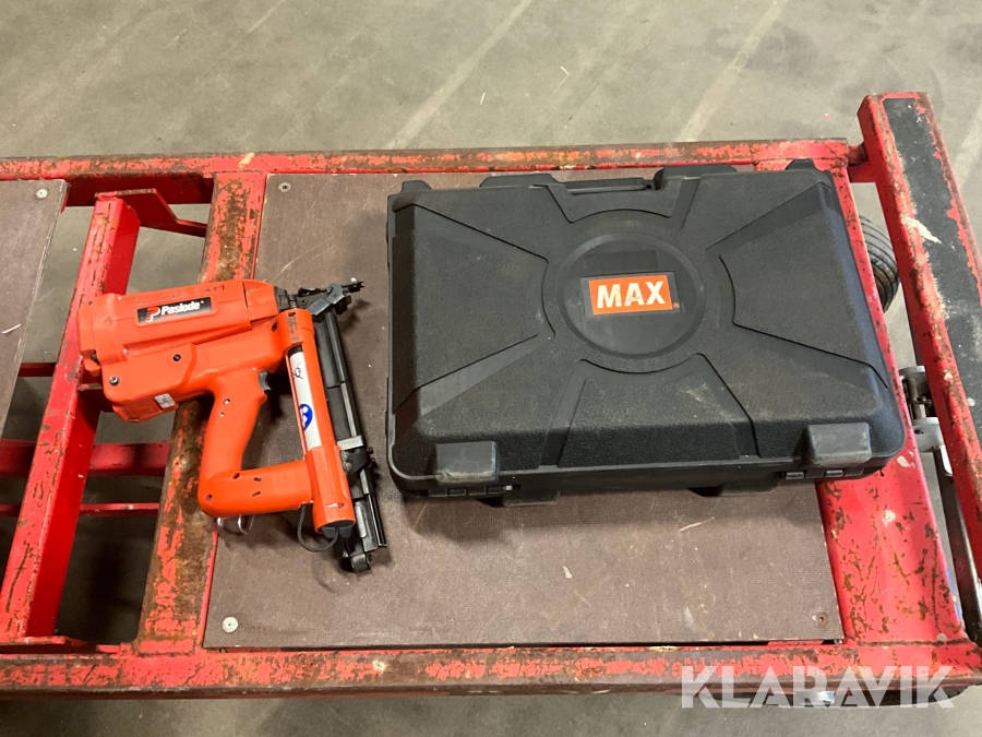 Najmaskin, klammerverktyg gasdrivet Max, Paslode RB398, Impulse 200/50-S16
