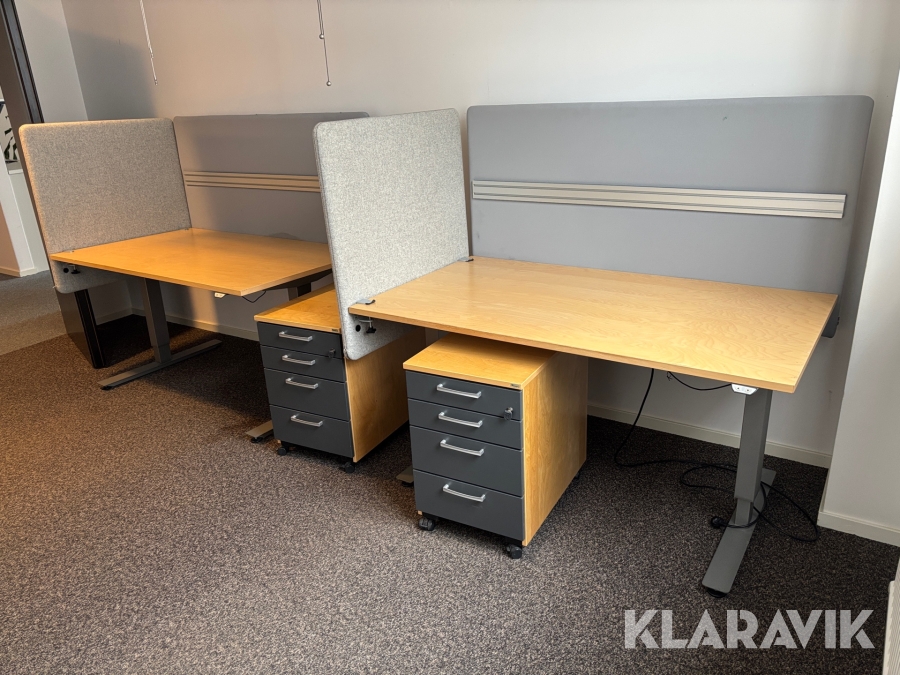 Skrivbord och hurtsar Kinnarps 6st arbetsplatser