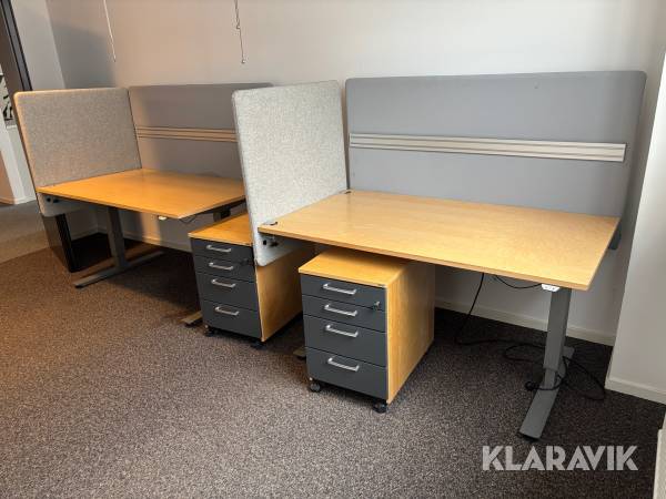 Skrivbord och hurtsar Kinnarps 6st arbetsplatser