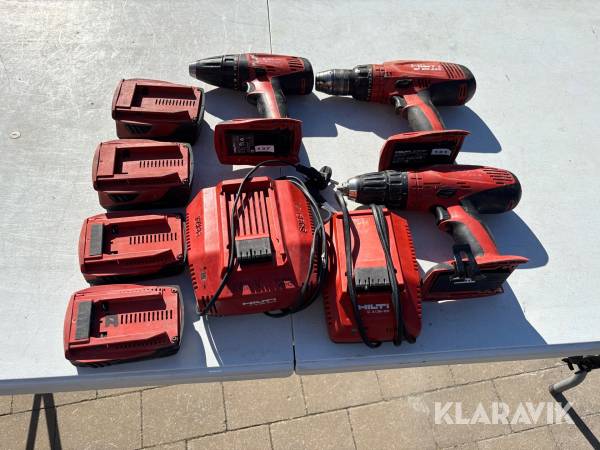 Handmaskiner Hilti 3 maskiner + 4 batterier + 2 laddare