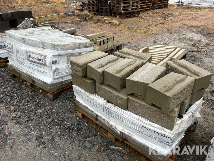 Murblock & avslut Benders Megawall betong 2,5 pallar