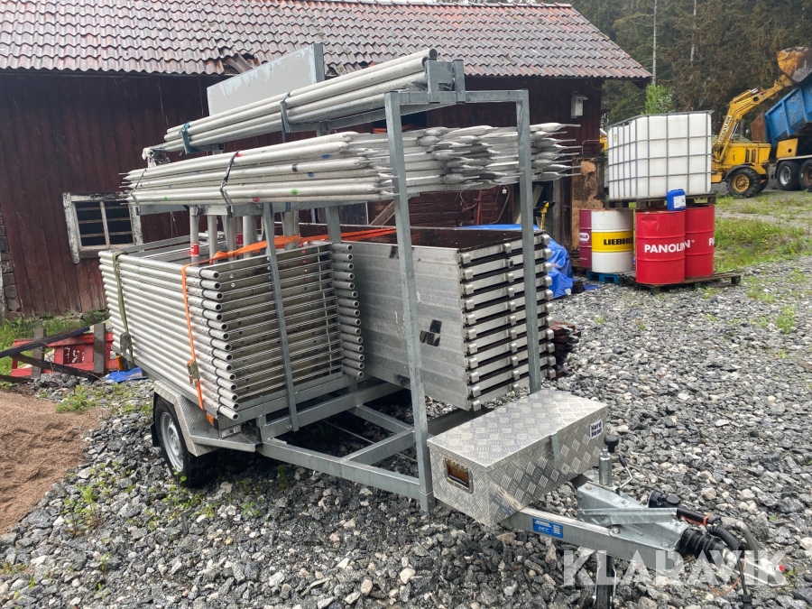 Ställningstrailer Assco med byggställning