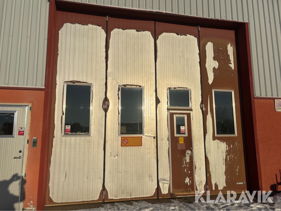 Verkstadsport Torverk Q-Door P1 invändig vikport 4-blad med gångdörr