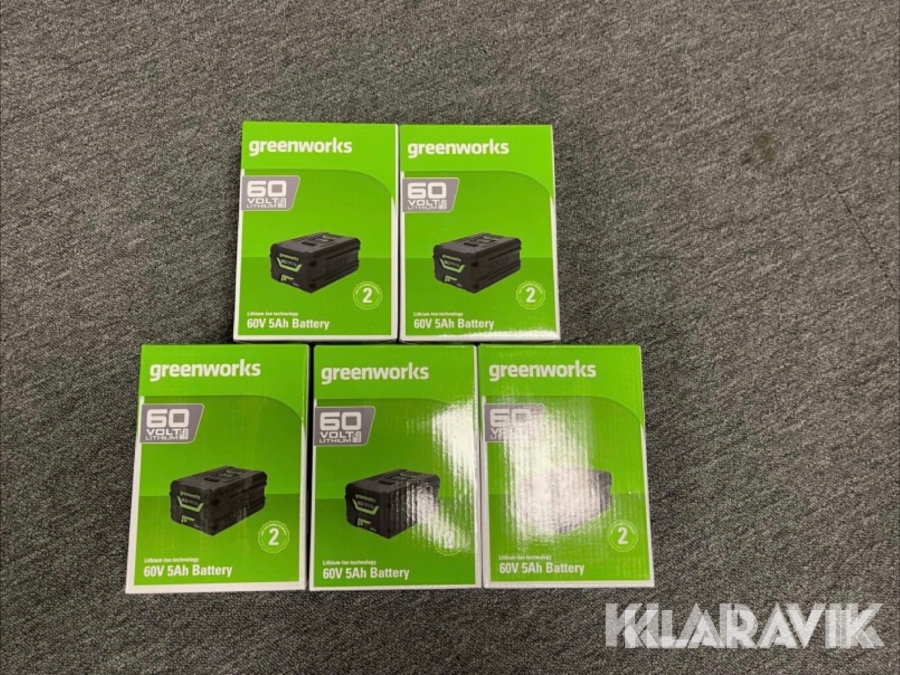 Batterier 60V 5Ah GreenWorks G60B5, Sundsvall, Klaravik aukt