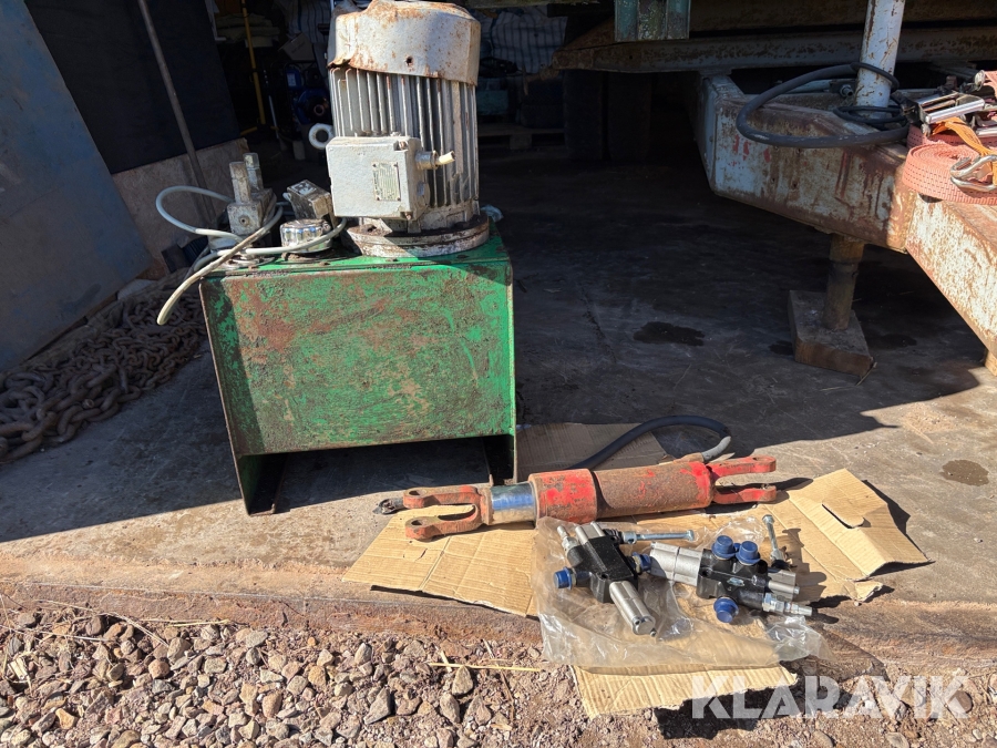 Hydraulaggregat, hydraulkolv och hydrauliska ventiler 4st delar