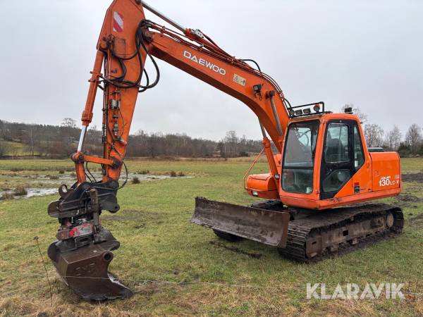 Grävmaskin Daewoo 130 LC-V med tiltrotator & skopor