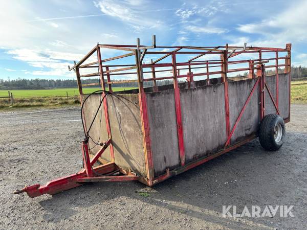 1-Axlad Djurtransportkärra Hydraulisk