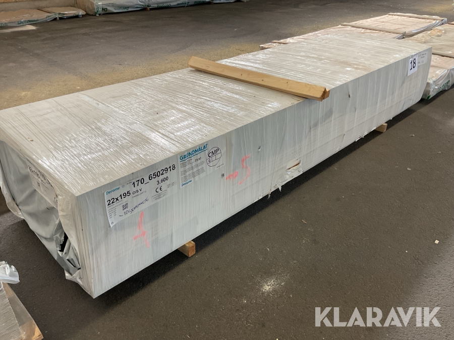 Gran Ytterpanelbräda O/S V 22x195 Grundmålad vit 3,6 m