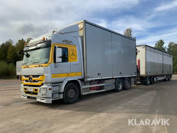 Kranbilsekipage Mercedes-Benz Actros 2551 V8 Bluetec 5 med släp NTM ATP-4