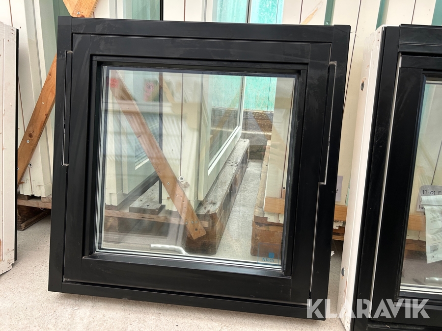 Fönster NTech Alu/trä, svart, vrid- 1st