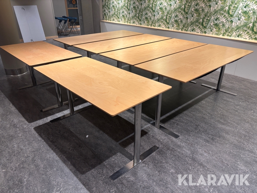 Matbord med akustikplatta 6st