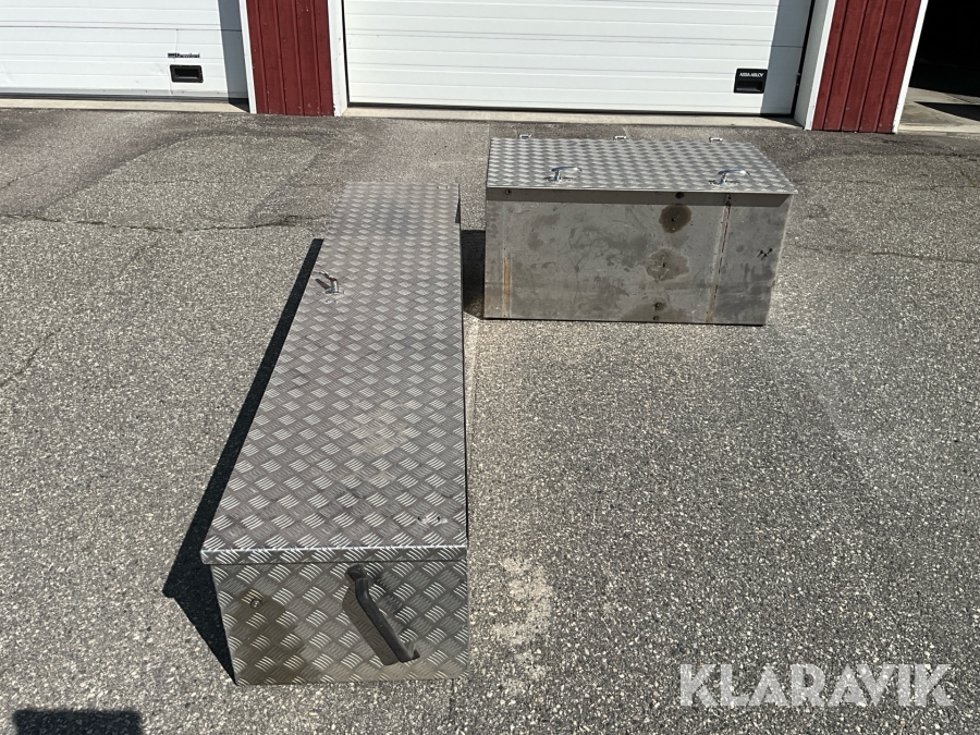 Förvaringslådor aluminium 2 st