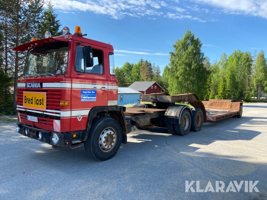 Lastbil Scania LBT140S med tandemdrift och trailer