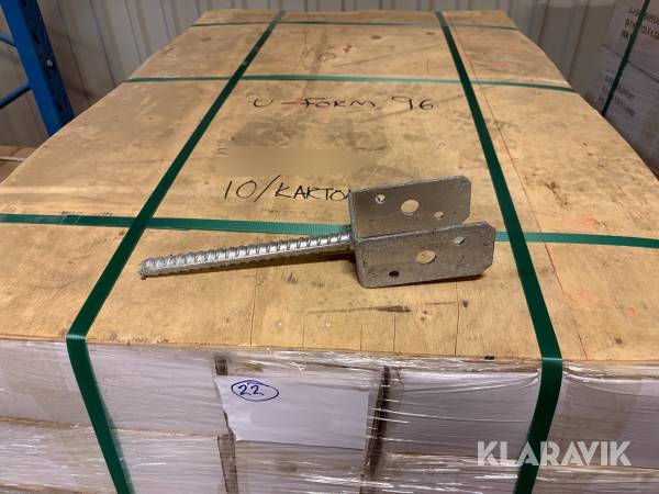 Stolpsko för ingjutning U-form 96x60x120x4.0x16x200mm 190st