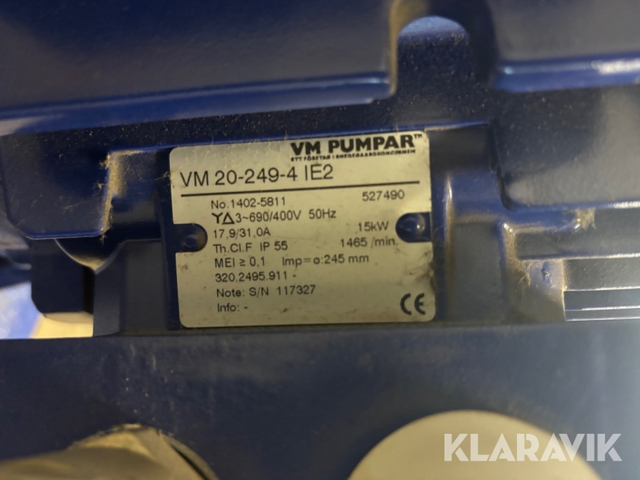 Cirkulationspump Vm Pumpar /Danfoss VM 20-249-4 IE2 15kw
