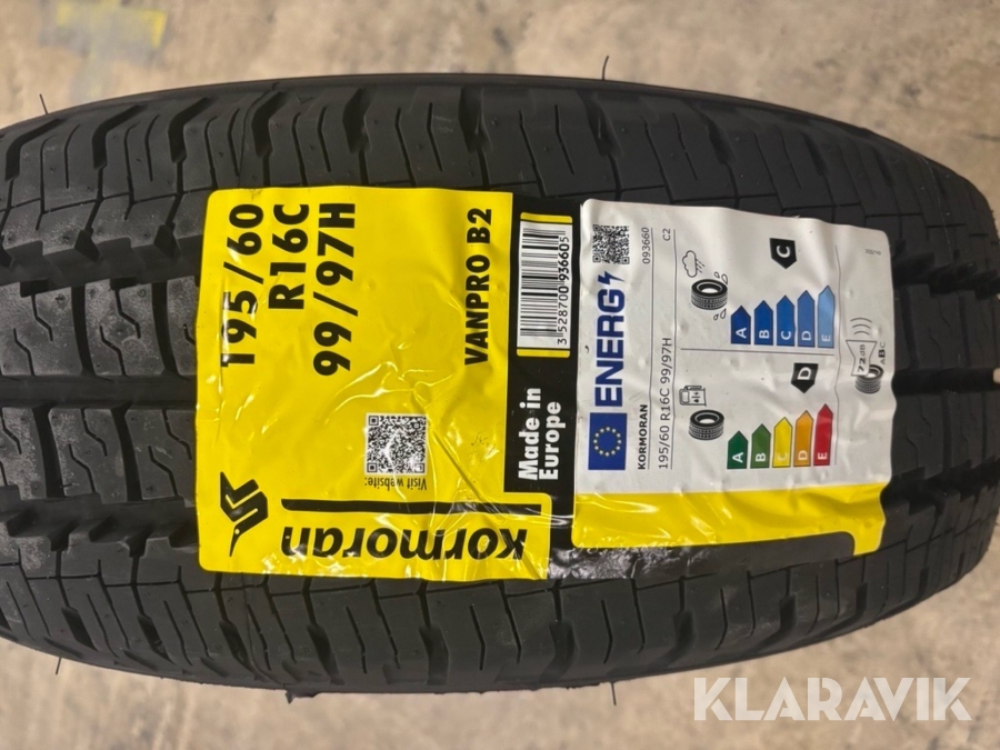 250st oanvända däck tillverkade 2022 Kormoran Vanpro B2 195/60R16C