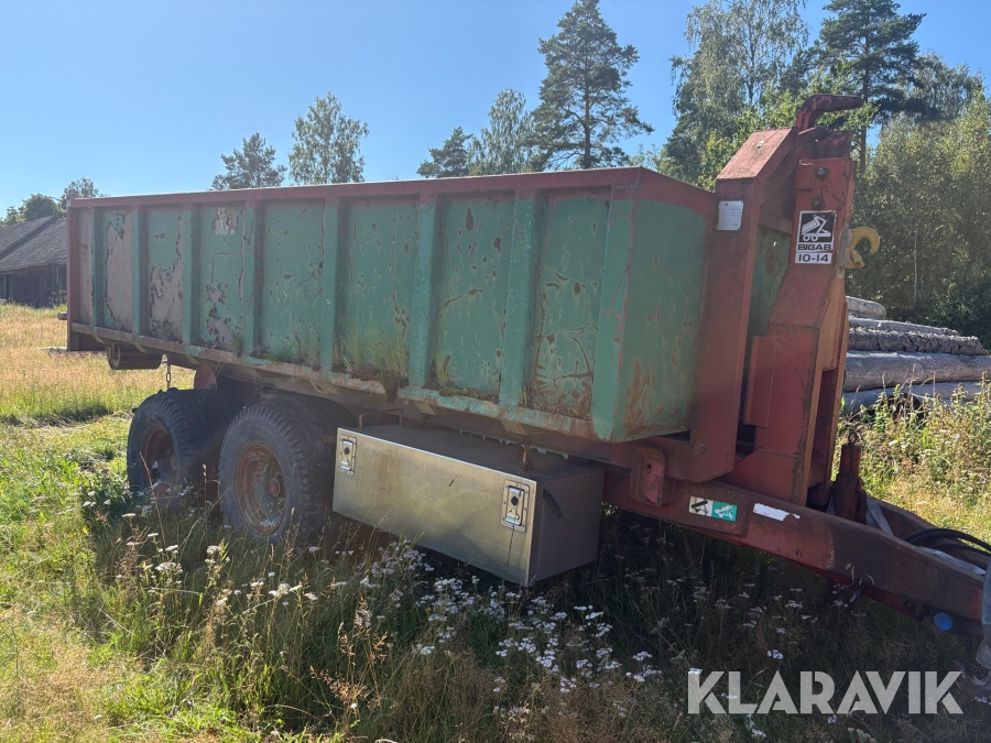 Lastväxlarvagn Bigab 10-14 med container