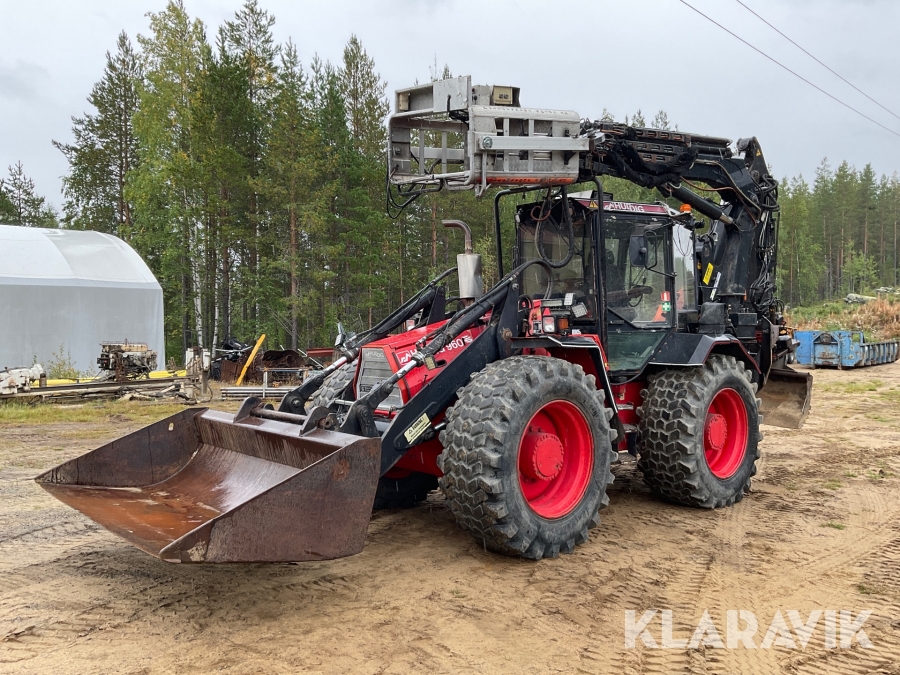 Grävlastare Huddig 960 CS med kran och korg