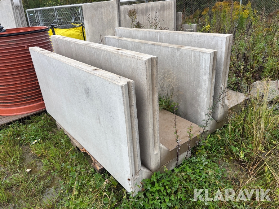L-Stöd Vinninga Cement 2000 x 900 x 100 mm Släta 4 kn 4 st