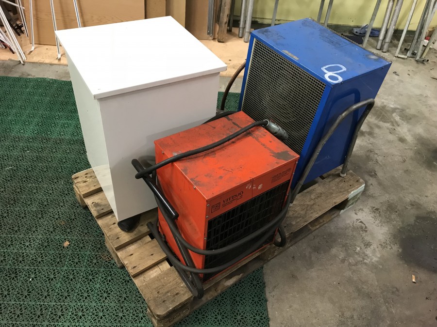 Avfuktare, värmefläkt & plåtskåp