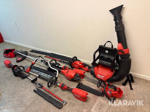 Paket med trädgårdsmaskiner Milwaukee 7 st