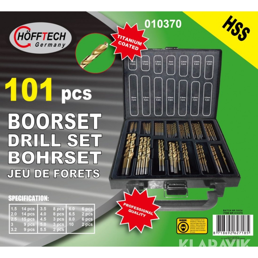 Borrset Höfftech Titanium 101 delar