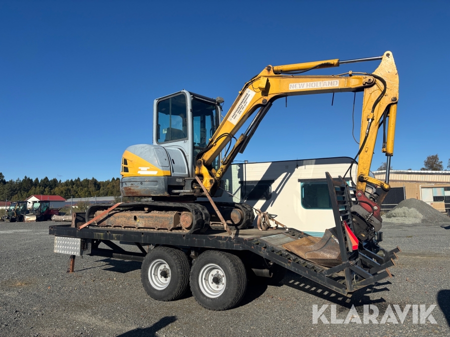 Grävmaskin Kobelco SK50SR-3 med Maskintrailer redskap och tiltrotator
