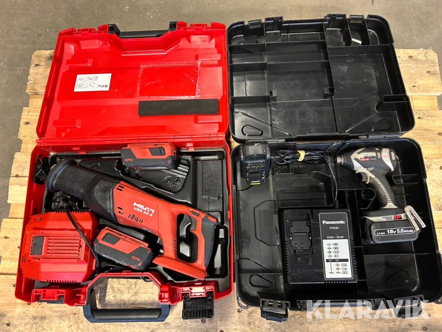 Slagskruvdragare 1 st och tigersåg 1 st Panasonic / Hilti EY75A1LS2S / WSR 22A