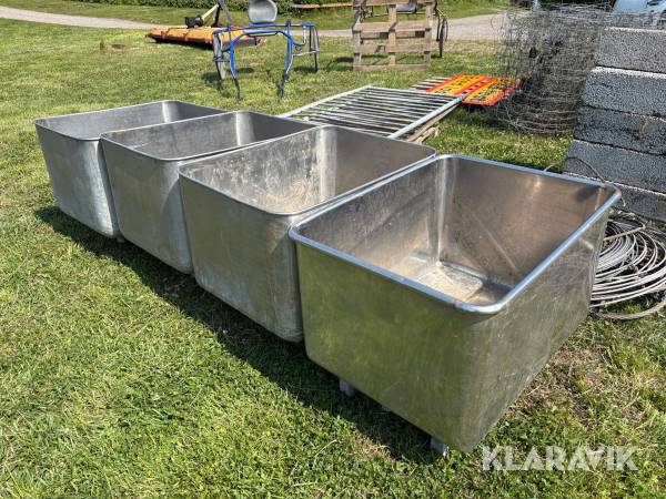 Rostfria baljor på hjul 4 st