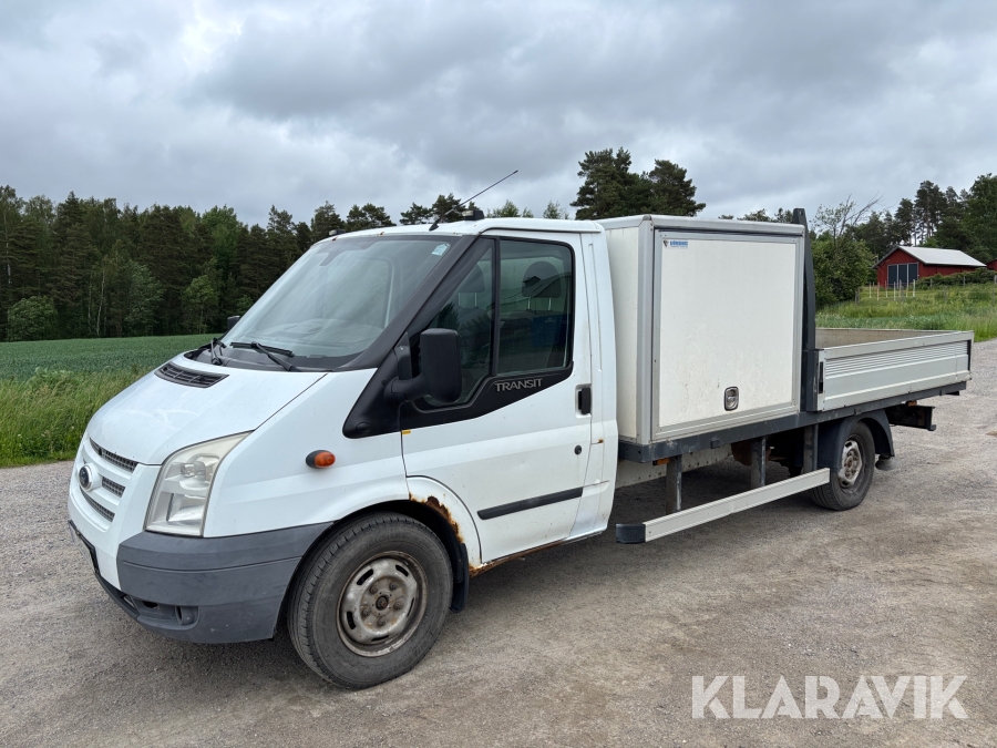 Flakbil med skåp och kran Ford Transit 140 T350 2.2 TDCi 140 hk