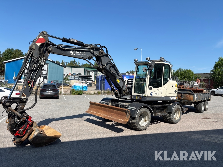 Hjulgrävare Terex TW110 med Indexator RT40B rototilt, dumperkärra samt redskap