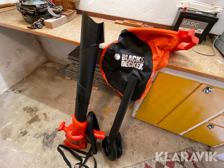 Lövblås Black & Decker med uppsamlare
