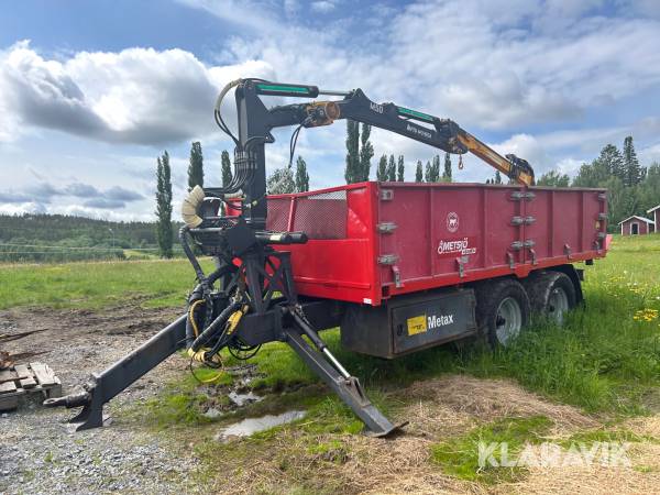 Tippvagn Metsjö Metax med kran FTG Moheda M50