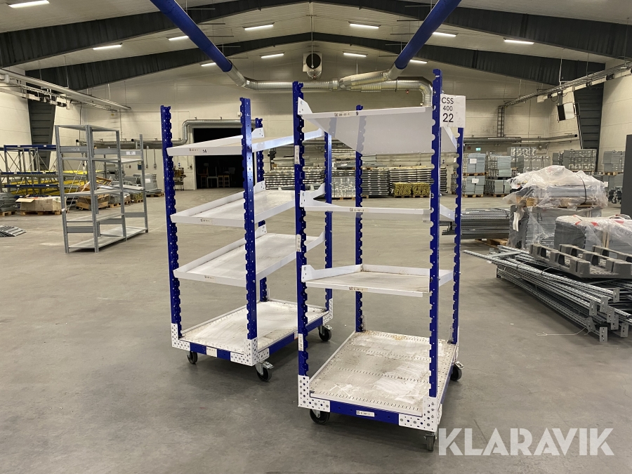 Mobilt hyllsystem Flow Shelf Cart 2 st Flexqube