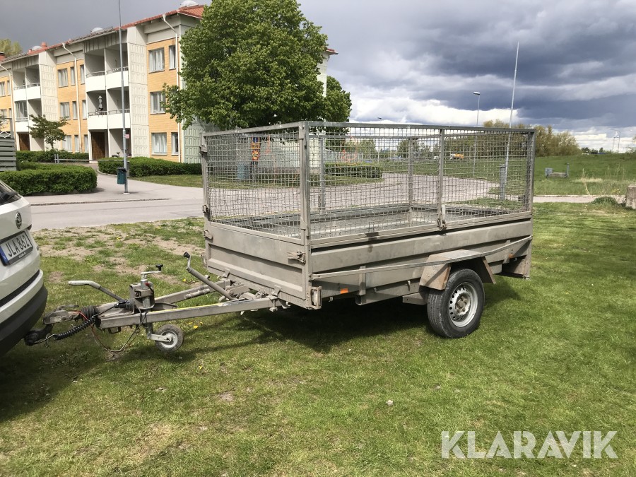 Tippbart släp TGAB RT 1001 med grindar  