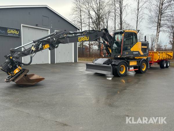 Grävmaskin Volvo EW160E + Möre T-41S Tippkärra & Redskap