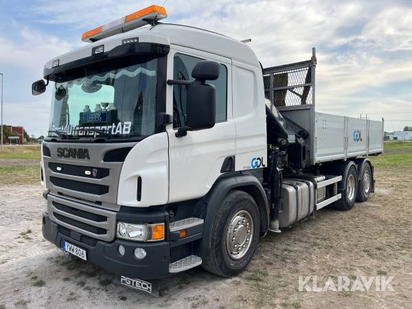 Kranbil med tipp Scania P410