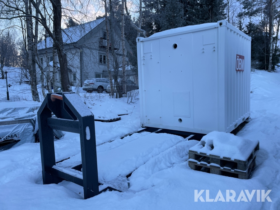 Containerförråd på lastväxlarram  