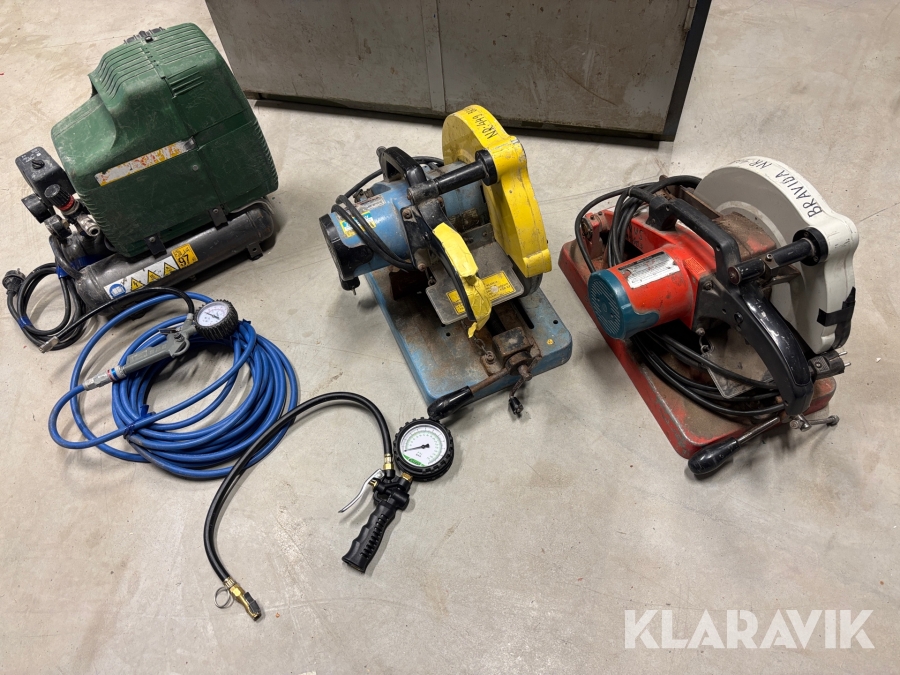 Kallsåg Ridgid 2 st och kompressor