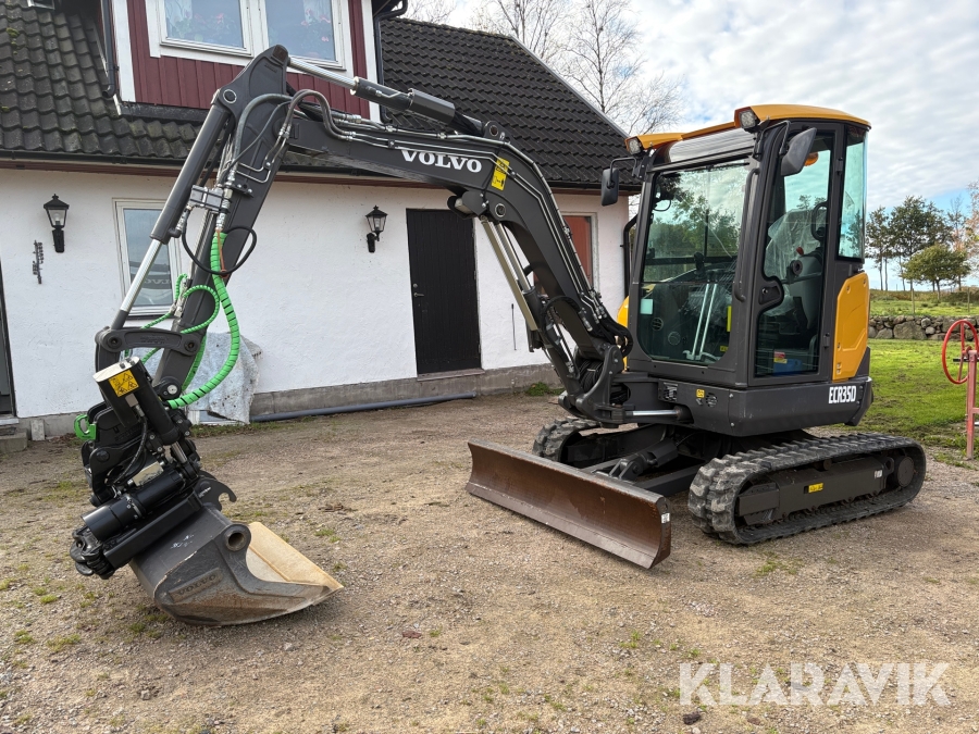 Bandgrävare Volvo ECR35D med tiltrotator och 4 st verktyg