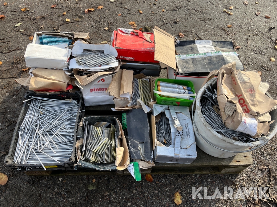 Blandade spik och skruv