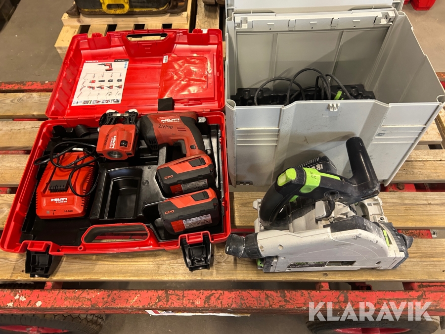 Sänksåg 1 st, Skruvdragare 1 st Festool / Hilti TS 55EBQ / ST 1800A22