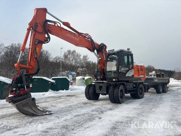 Grävmaskin Hitachi ZX170W-6 med vagn och redskap