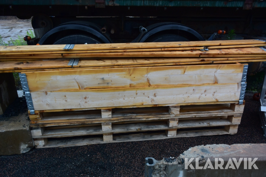 Långpall 3st & pallkragar 10st