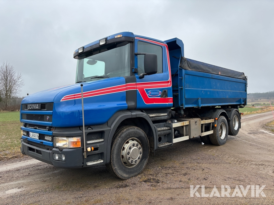 Grusbil Scania 144 ”Nosbil” med kassetsläp